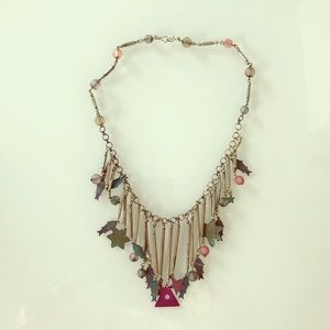 Vintage boho necklace with fish charms